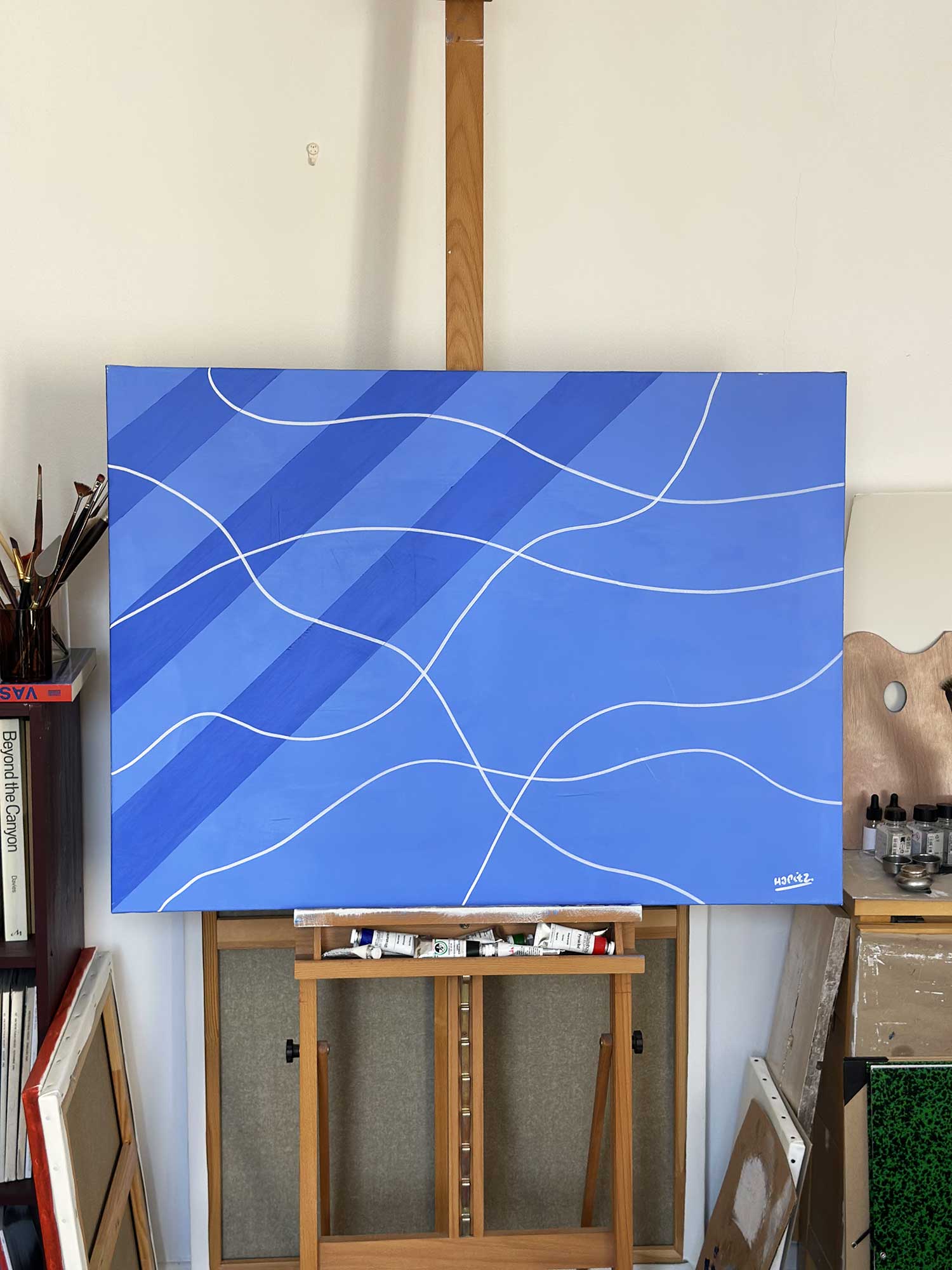 Pool step #1 , oil on canvas