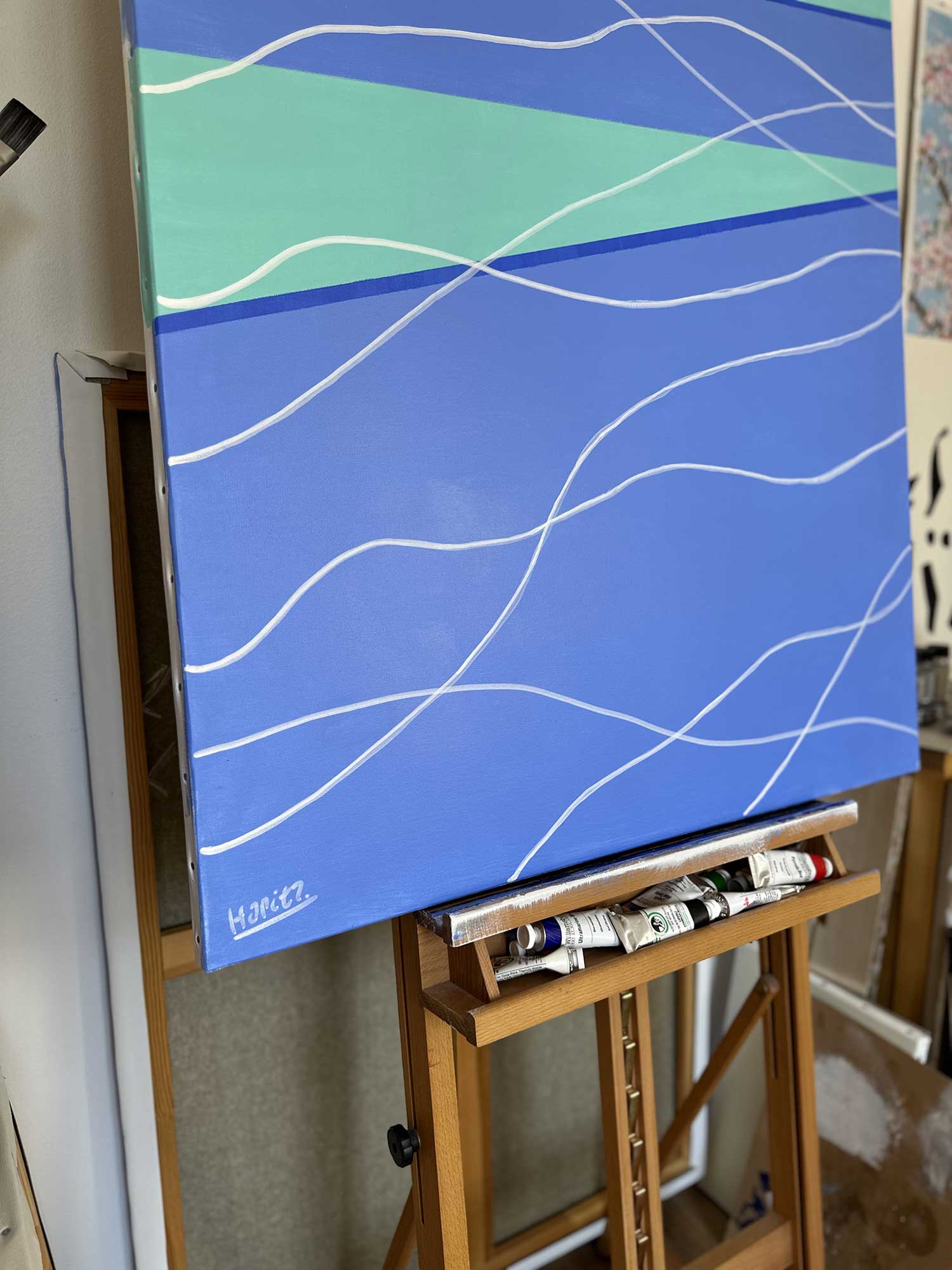 Pool steps #2, oil on canvas