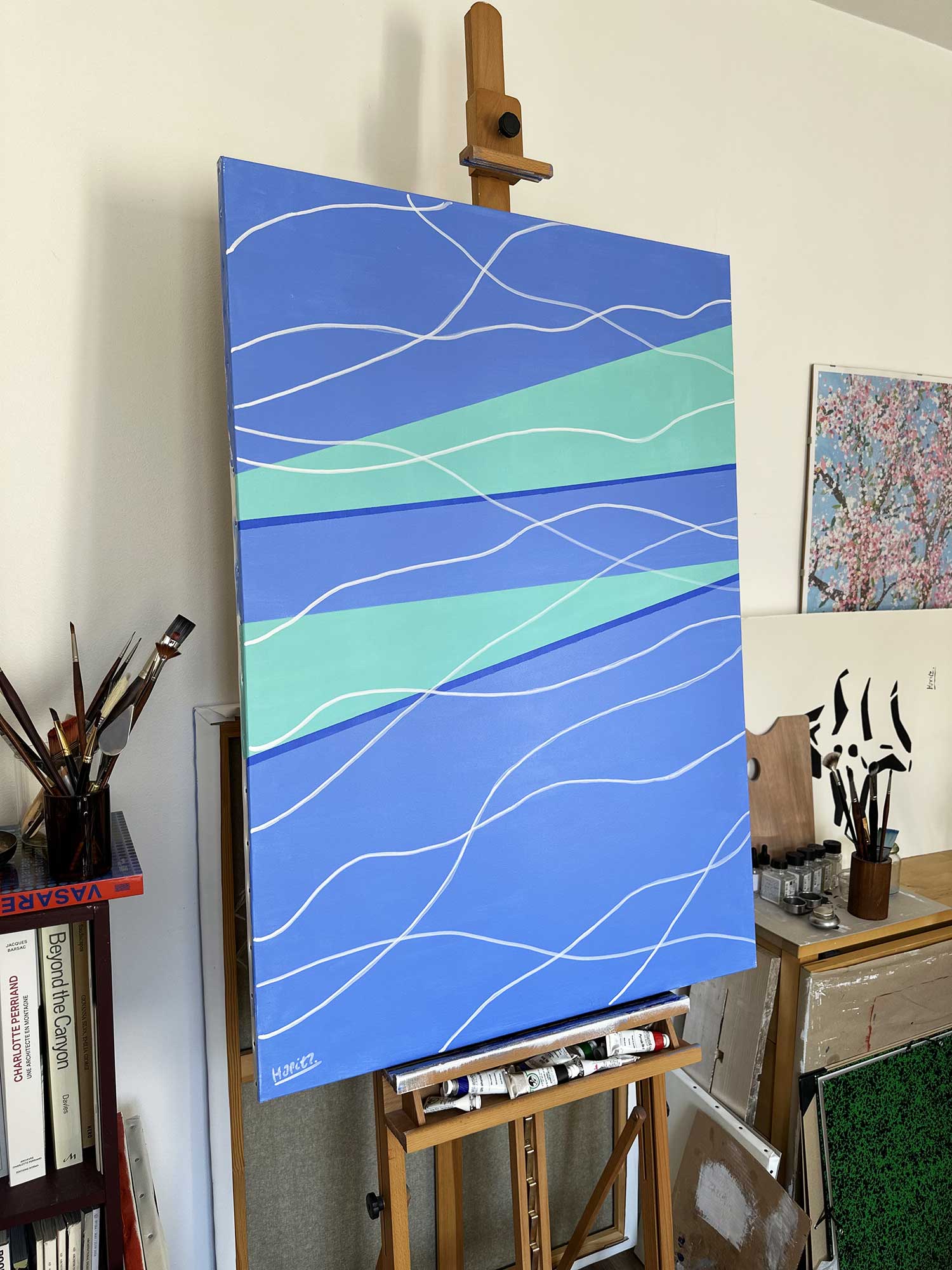 Pool steps #2, oil on canvas