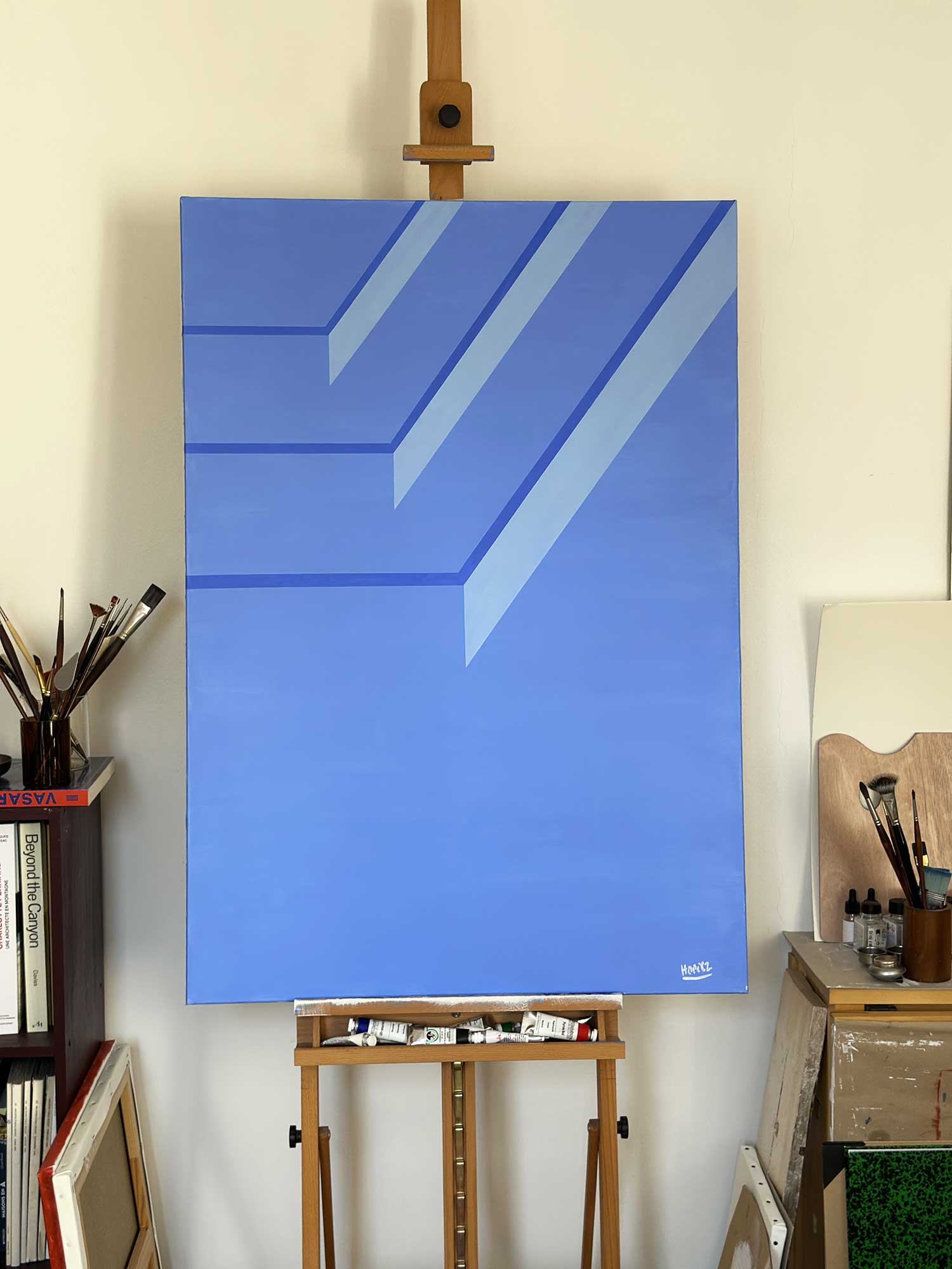 Pool steps #3, oil on canvas